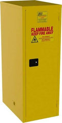 Jamco - 1 Door, 3 Shelf, Yellow Steel Double Wall Safety Cabinet for Flammable and Combustible Liquids - 65" High x 34" Wide x 23" Deep, Self Closing Door, 3 Point Key Lock, 60 Gal Capacity - Americas Tooling