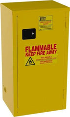 Jamco - 1 Door, 2 Shelf, Yellow Steel Double Wall Safety Cabinet for Flammable and Combustible Liquids - 44" High x 23" Wide x 18" Deep, Self Closing Door, 3 Point Key Lock, 18 Gal Capacity - Americas Tooling