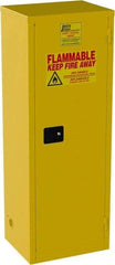 Jamco - 1 Door, 3 Shelf, Yellow Steel Double Wall Safety Cabinet for Flammable and Combustible Liquids - 65" High x 18" Wide x 23" Deep, Manual Closing Door, 3 Point Key Lock, 24 Gal Capacity - Americas Tooling