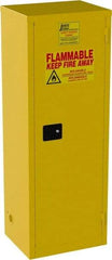 Jamco - 1 Door, 3 Shelf, Yellow Steel Double Wall Safety Cabinet for Flammable and Combustible Liquids - 65" High x 18" Wide x 23" Deep, Self Closing Door, 3 Point Key Lock, 24 Gal Capacity - Americas Tooling