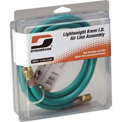 Dynabrade - 8mm ID 5' Long Hose - Male/Female Ends, 90 Working psi, Green - Americas Tooling