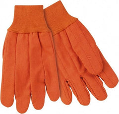 MCR Safety - Size L General Protection Work Gloves - For General Purpose, Uncoated, Knit Wrist Cuff, Hi-Vis Orange, Paired - Americas Tooling