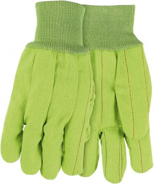 MCR Safety - Size L General Protection Work Gloves - For General Purpose, Uncoated, Knit Wrist Cuff, Lime Green, Paired - Americas Tooling