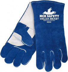 MCR Safety - Size L Foam Lined Cowhide Welding Glove - Blue, Pair - Americas Tooling