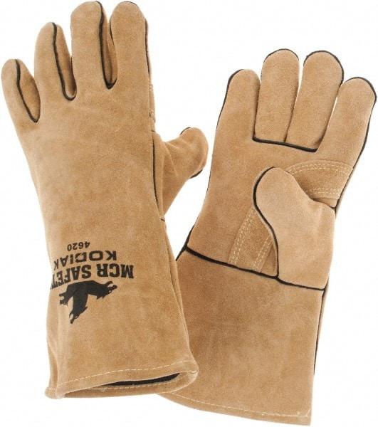 MCR Safety - Size L Jersey Lined Cowhide Welding Glove - Tan, Pair - Americas Tooling