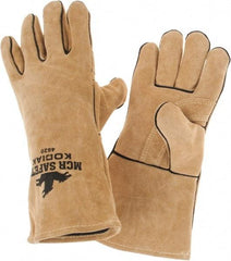 MCR Safety - Size L Jersey Lined Cowhide Welding Glove - Tan, Pair - Americas Tooling