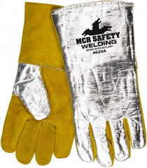 MCR Safety - Size XL Jersey Lined Aluminized Leather Welding Glove - Brown, Pair - Americas Tooling