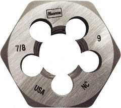 Irwin Hanson - 1-14 UNS Thread, 1-13/16" Hex, Right Hand Thread, Hex Rethreading Die - Carbon Steel - Exact Industrial Supply