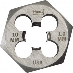 Irwin Hanson - M18x2.50 Metric Coarse Thread, 1-7/16" Hex, Right Hand Thread, Hex Rethreading Die - Carbon Steel - Exact Industrial Supply