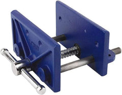 Irwin - 6-1/2" Jaw Width, 4-1/2" Jaw Opening, 2" Throat Depth, Woodworking Vise - Standard Spindle - Americas Tooling