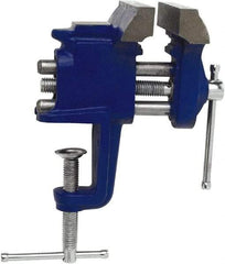 Irwin - 3" Jaw Width, 2" Opening Capacity, 3" Throat Depth, Steel Stationary Bench Vise - Clamp-On Base Attachment, Anvil - Americas Tooling