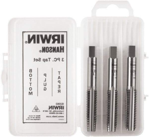 Irwin Hanson - M3x0.50 Metric, 3 Flute, Bottoming, Plug & Taper, Bright Finish, Carbon Steel Tap Set - Right Hand Cut, 2B Class of Fit, Series Hanson - Americas Tooling