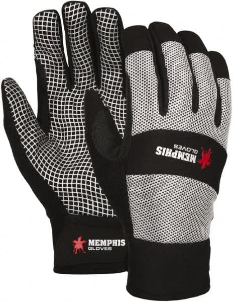 MCR Safety - Size M Synthetic Blend General Protection Work Gloves - For Work & Driver, Adjustable Closure Cuff, Black/White, Paired - Americas Tooling