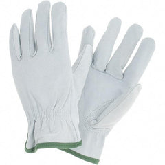 MCR Safety - Size M Goatskin General Protection Work Gloves - For Work & Driver, Uncoated, Slip-On Cuff, Cream, Paired - Americas Tooling