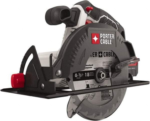 Porter-Cable - 20 Volt, 6-1/2" Blade, Cordless Circular Saw - 4,200 RPM, Lithium-Ion Batteries Not Included - Americas Tooling