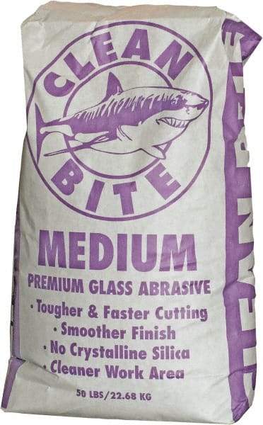 NC Minerals - Medium Grade Angular Crushed Glass - 40 to 80 Grit, 50 Lb Bag - Americas Tooling