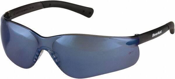 MCR Safety - Blue Mirror Lenses, Frameless Safety Glasses - Scratch Resistant, Size Universal, Wrap Around - Americas Tooling