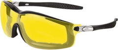 MCR Safety - Amber Lenses, Framed Safety Glasses - Anti-Fog, Scratch Resistant, Size Universal, Wrap Around - Americas Tooling