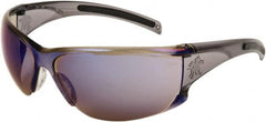 MCR Safety - Blue Mirror Lenses, Framed Safety Glasses - Scratch Resistant, Size Universal, Wrap Around - Americas Tooling