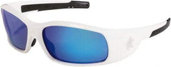 MCR Safety - Blue Mirror Lenses, Framed Safety Glasses - Scratch Resistant, Size Universal, Wrap Around - Americas Tooling