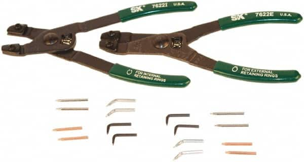 SK - 1-13/16 to 4" Ring Internal, 1-1/2 to 4" Ring External, Solid Combination Retaining Ring Pliers - Americas Tooling