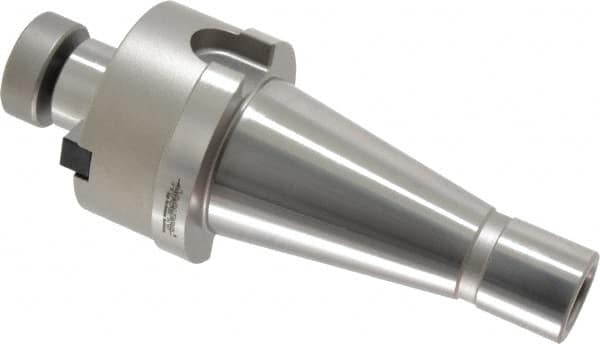 Accupro - NMTB40 Taper Shank 1" Pilot Diam Shell Mill Holder - 1.31" Flange to Nose End Projection, 1/2-20 Lock Screw, Through-Spindle Coolant - Exact Industrial Supply