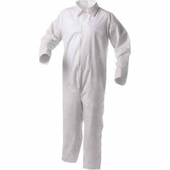 KleenGuard - Size 4XL Film Laminate General Purpose Coveralls - White, Zipper Closure, Open Cuffs, Open Ankles, Serged Seams - Americas Tooling