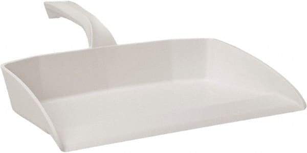 Vikan - 12-1/2" Wide Handheld Dustpan - Plastic Body, 4-1/2" Handle, White - Americas Tooling