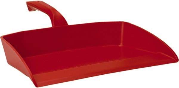 Vikan - 12-1/2" Wide Handheld Dustpan - Plastic Body, 4-1/2" Handle, Red - Americas Tooling