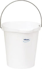 Vikan - 3 Gal, Polypropylene Round White Single Pail with Pour Spout - Handle Included - Americas Tooling