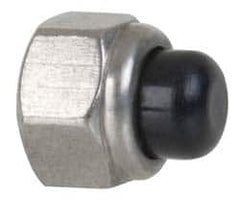 Value Collection - #8-32 UNC, 11/32" Width Across Flats, Uncoated, Stainless Steel Acorn Nut - 23/64" Overall Height, Nylon Insert Type, Grade 18-8 - Americas Tooling