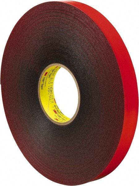 3M - 1" x 36 Yd Acrylic Adhesive Double Sided Tape - 45 mil Thick, Gray, Acrylic Foam Liner, Continuous Roll, Series 4611 - Americas Tooling