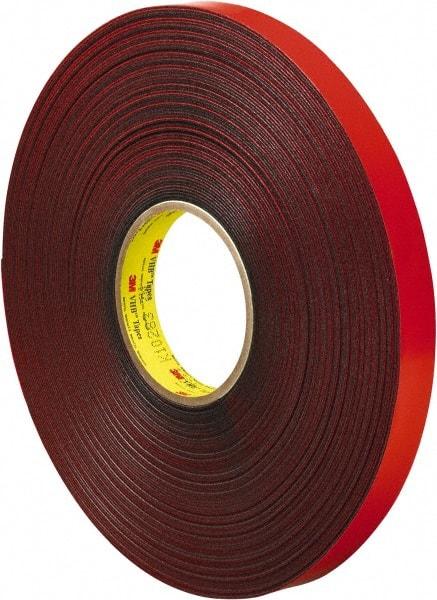 3M - 3/4" x 36 Yd Acrylic Adhesive Double Sided Tape - 45 mil Thick, Gray, Acrylic Foam Liner, Continuous Roll, Series 4611 - Americas Tooling