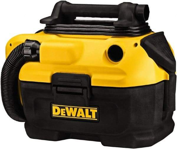 DeWALT - 2 Gal Plastic Tank, Electric & Battery Powered Wet/Dry Vacuum - 120 VAC & 18/20 Volt, 5' Hose Fitting, Cordless, HEPA Filter, Accessories Included - Americas Tooling