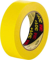 3M - 12mm Wide x 60 Yd Long Yellow Paper Masking Tape - Series 301+, 6.3 mil Thick, 22 In/Lb Tensile Strength - Americas Tooling