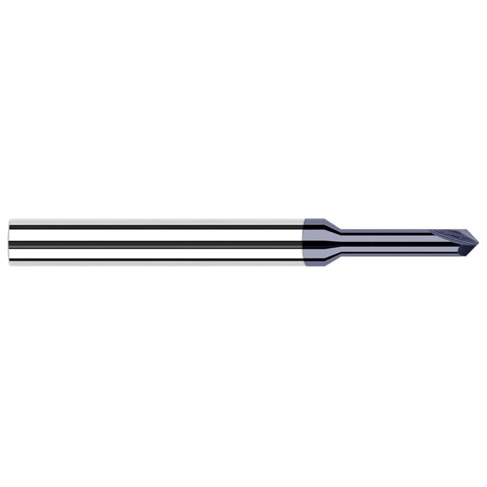 Harvey Tool - 3/64" Diam 90°/90° 2-Flute Single End Solid Carbide Chamfer Mill - Exact Industrial Supply