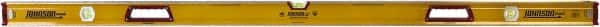 Johnson Level & Tool - 72" Long 3 Vial Box Beam Level - Aluminum, Yellow, 2 Plumb & 1 Level Vials - Americas Tooling