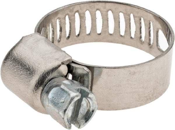 Value Collection - SAE Size 6, 7/16 to 25/32" Diam, Stainless Steel Worm Drive Clamp - 1/2" Wide - Americas Tooling