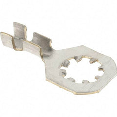 Import - 16-14 AWG Noninsulated D Shaped Ring Terminal - 1/4" Stud, Tin Plated Brass Contact - Americas Tooling