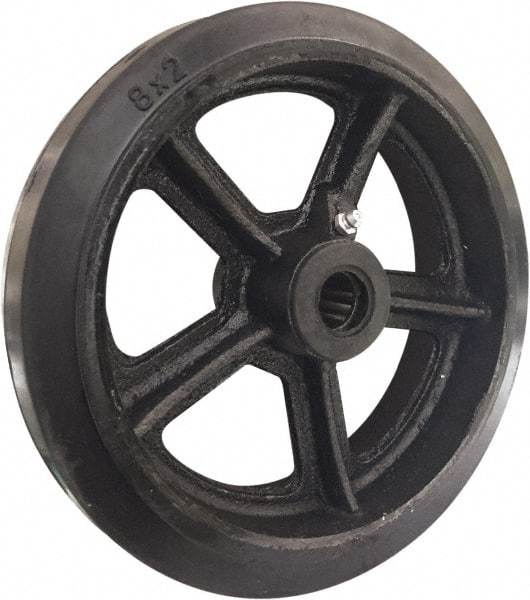 Value Collection - 8 Inch Diameter x 2 Inch Wide, Mold-On Rubber Caster Wheel - 600 Lb. Capacity, 1/2 Inch Axle Diameter, Roller Bearing - Americas Tooling