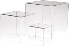 ECONOCO - 4, 6 & 8" High x 4, 6 & 8" Wide x 4, 6 & 8" Deep, Display Riser Plastic Shelving - Clear - Americas Tooling