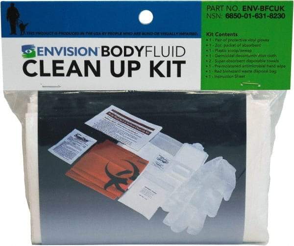 Ability One - 9 Piece, 1 Person, Body Fluid Clean-Up First Aid Kit - Plastic Bag - Americas Tooling