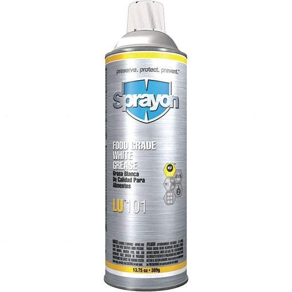 Sprayon - 20 oz Aerosol Calcium General Purpose Grease - White, Food Grade, 285°F Max Temp, NLGIG 2, - Americas Tooling