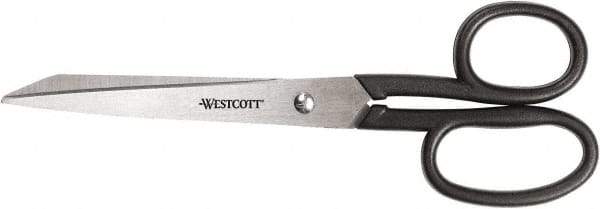 Westcott - 3-1/2" LOC, 8" OAL Stainless Steel Standard Standard - Plastic Straight Handle, For General Purpose Use - Americas Tooling