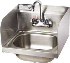 Krowne - 14" Long x 10" Wide Inside, 1 Compartment, Grade 304 Stainless Steel Hand Sink with Side Support - 20 Gauge, 14" Long x 16" Wide x 15" High Outside, 6" Deep - Americas Tooling