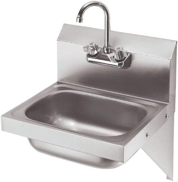 Krowne - 10" Long x 14" Wide Inside, 1 Compartment, Grade 304 Stainless Steel Hand Sink with Side Support - 20 Gauge, 20" Long x 16" Wide x 15" High Outside, 6" Deep - Americas Tooling