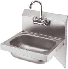 Krowne - 10" Long x 14" Wide Inside, 1 Compartment, Grade 304 Stainless Steel Hand Sink with Side Support - 20 Gauge, 20" Long x 16" Wide x 15" High Outside, 6" Deep - Americas Tooling