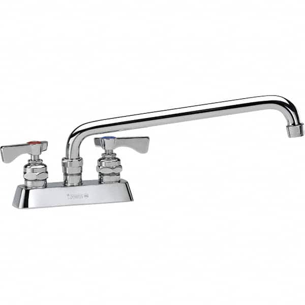 Krowne - Deck Mount, Low Arc Deck Mount Faucet - Two Handle, Color Coded, Blade Handle, Swing Spout and Nozzle, No Drain - Americas Tooling