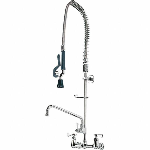 Krowne - Wall Mount, Add On Faucet for Pre-Rinse Units with Spray - Two Handle, Color Coded, Blade Handle, Gooseneck Spout with Hose, No Drain - Americas Tooling