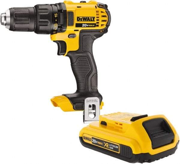 DeWALT - 20 Volt 1/2" Keyless Chuck Cordless Hammer Drill - 0 to 8,500 BPM, 0 to 600 & 0 to 2,000 RPM, Reversible - Americas Tooling